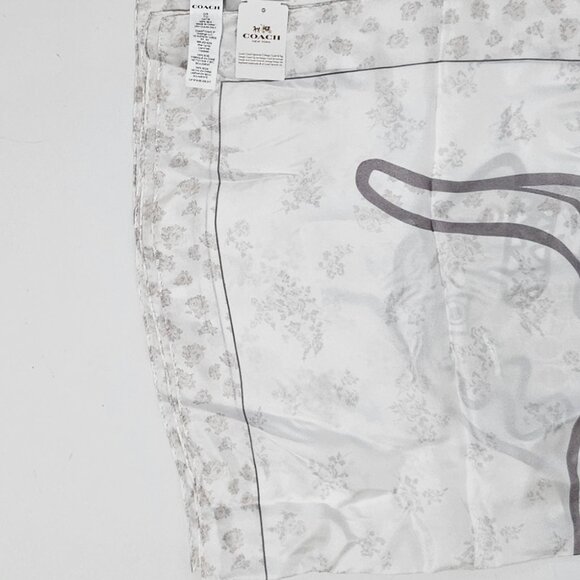 COACH Mini Vintage Rose Rexy Print Silk Square Scarf - Picture 2 of 10